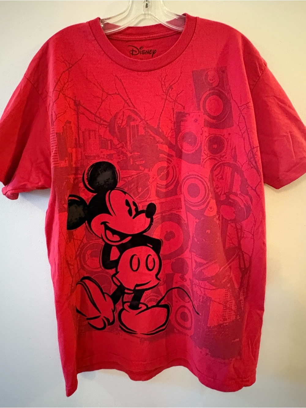Disney Red T-Shirt with Black Mickey Graphic, Sz XL